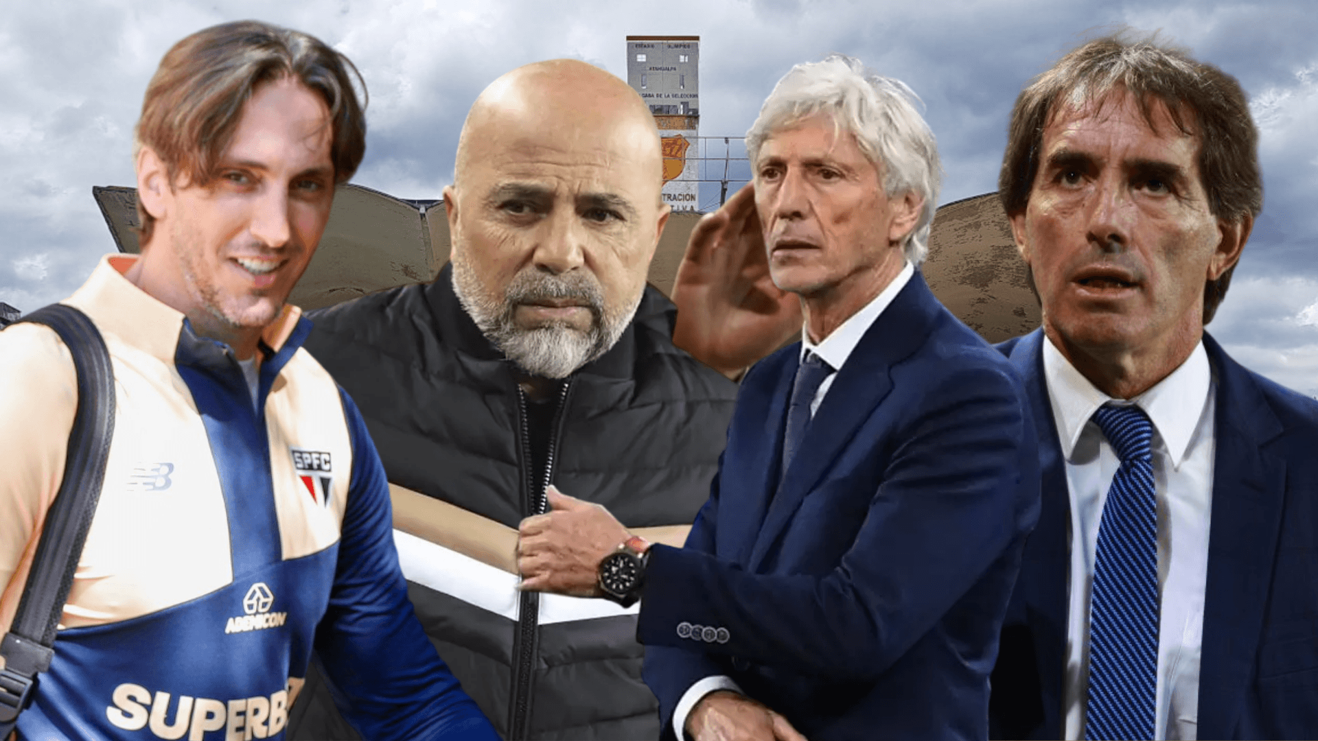 Guillermo Almada, Jorge Sampaoli, José Pékerman y Luis Zubeldía (Foto tomada de: Primicias/São Paulo/AFP/MexSport/LAPRESSE)