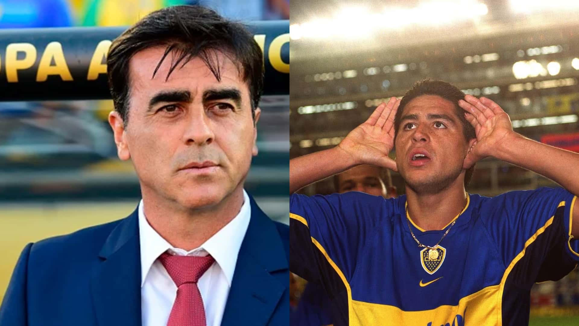 Gustavo Quinteros y Juan Román Riquelme