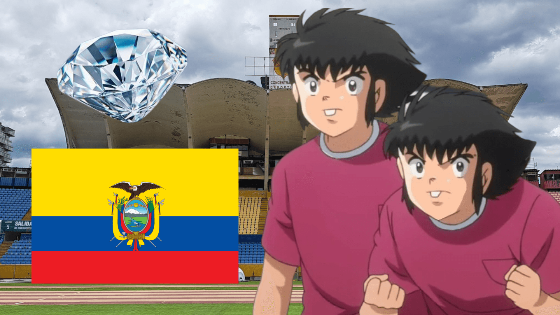 Hermanos Korioto en el Estadio Olímpico Atahualpa (Foto tomada de: Primicias/Fandom/Wikipedia/Mundo Deportivo)