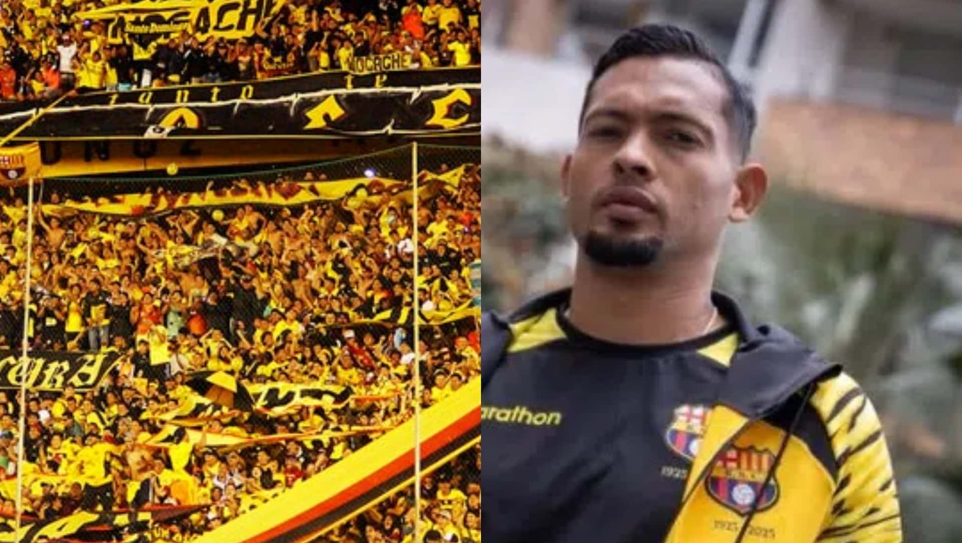 Hinchada de Barcelona SC y David Contreras