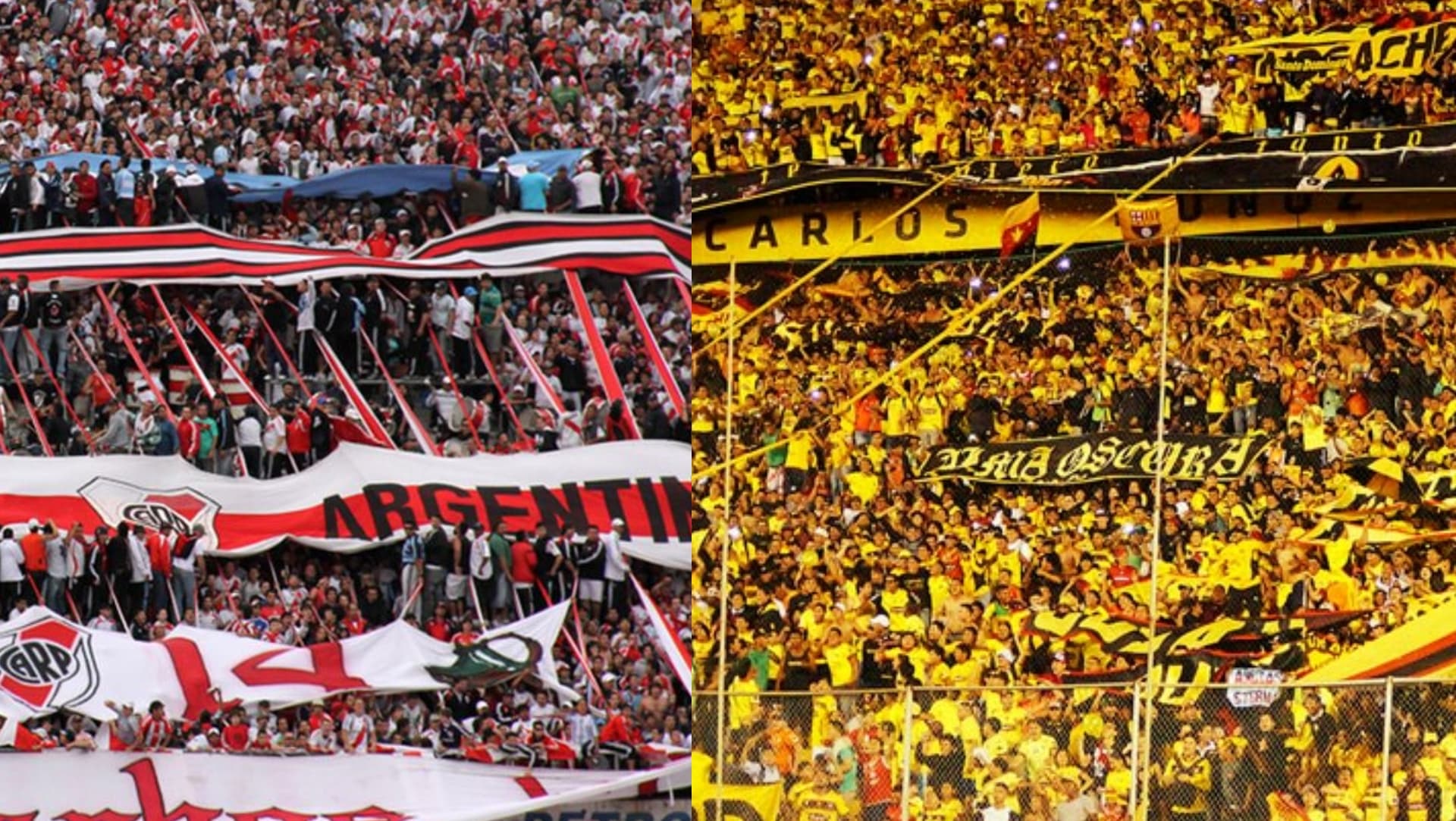 Hinchada de River Plate y Barcelona SC