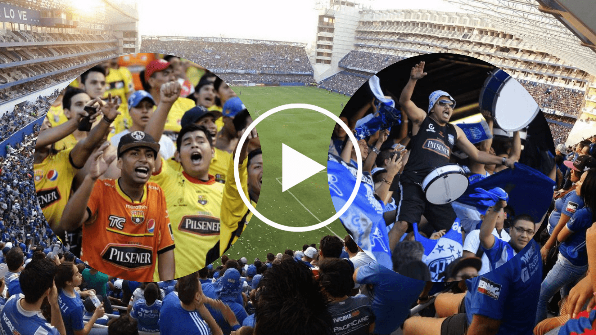 Hinchas de Barcelona SC y de Emelec en el Estadio Capwell (Foto tomada de: Emelec/Barcelona SC/El Universo)