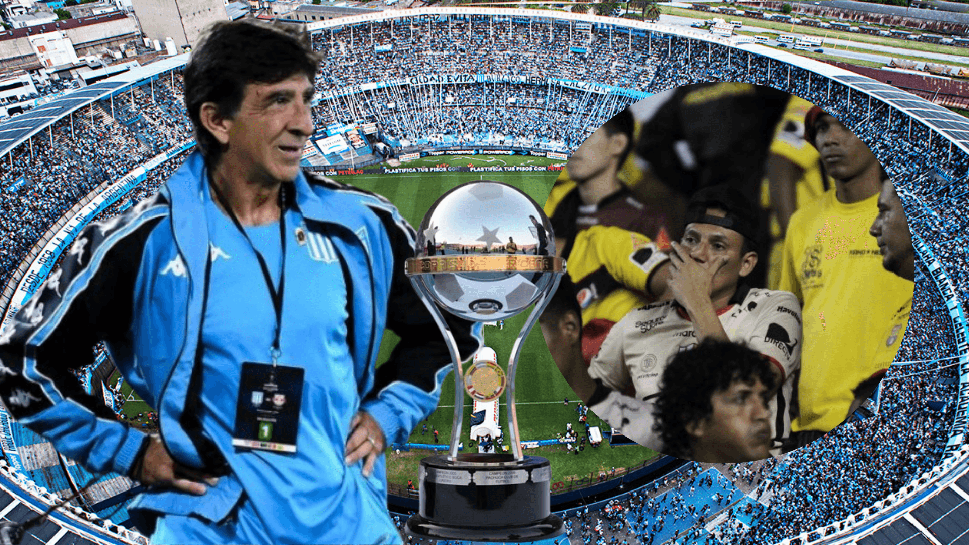 Hinchas de Barcelona SC y Gustavo Costas (Foto tomada de: Racing/Gustavo Costas/Wikipedia)