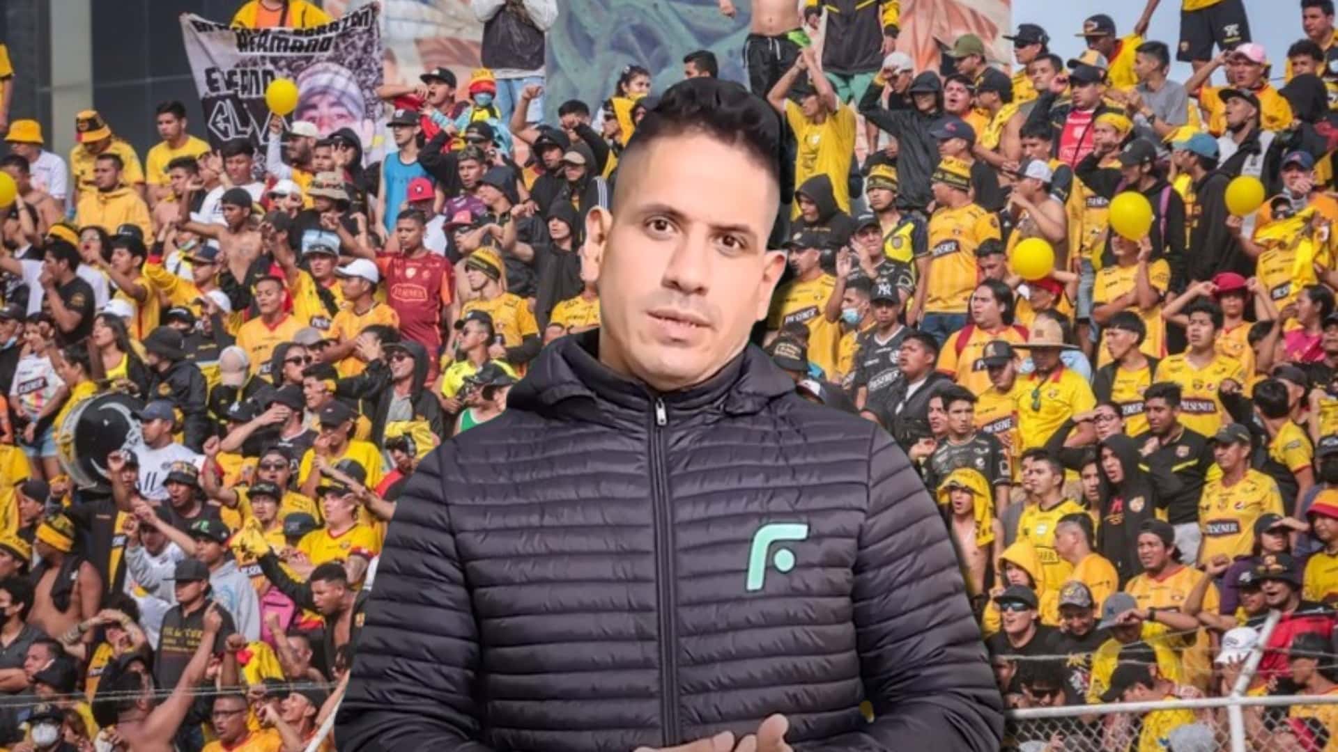 Hinchas de Barcelona SC y Luis Miguel Delgado / Foto: API