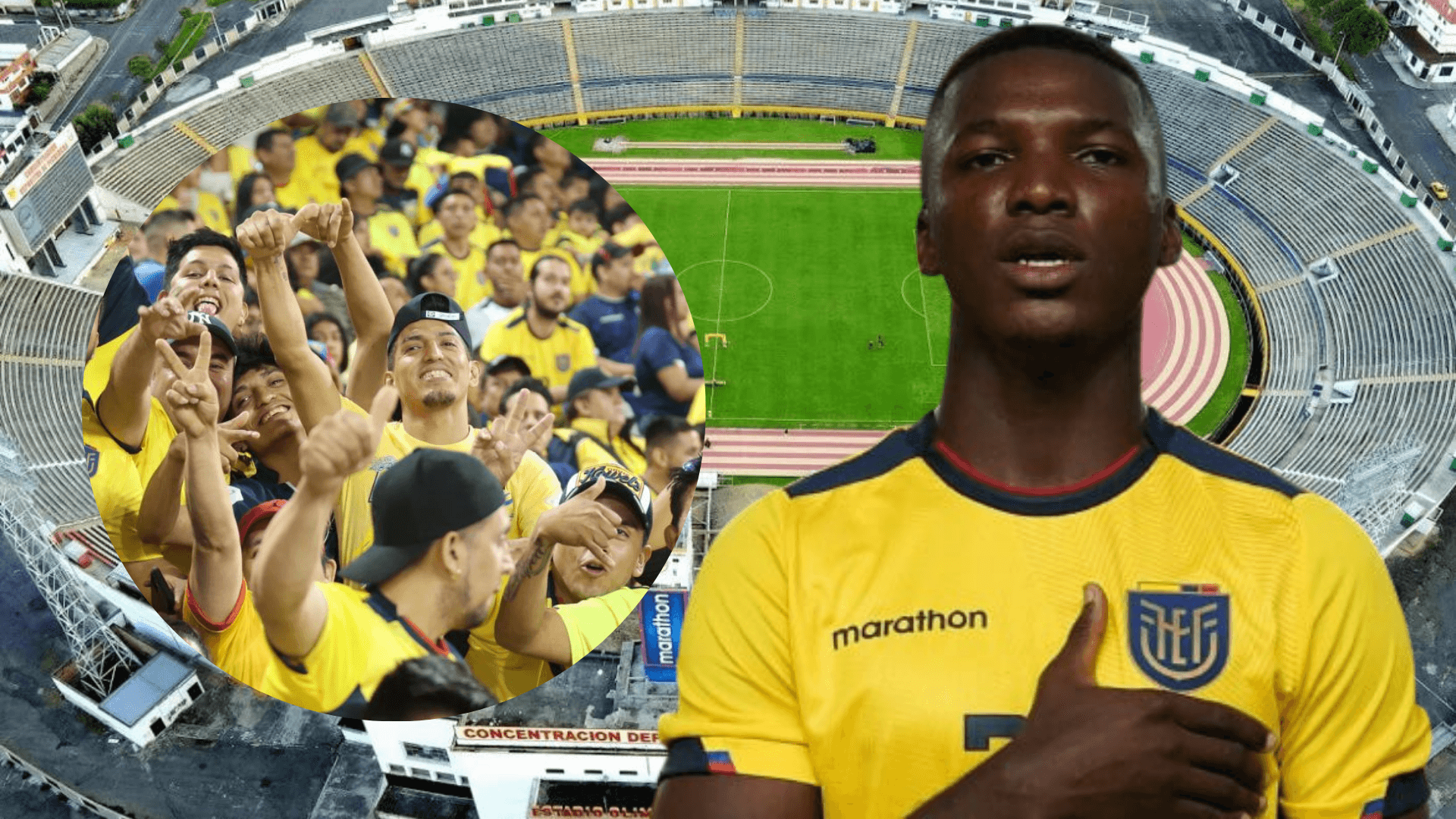 Hinchas Ecuatorianos y Moisés Caicedo (Foto tomada de: Extra/Moisés Caicedo)