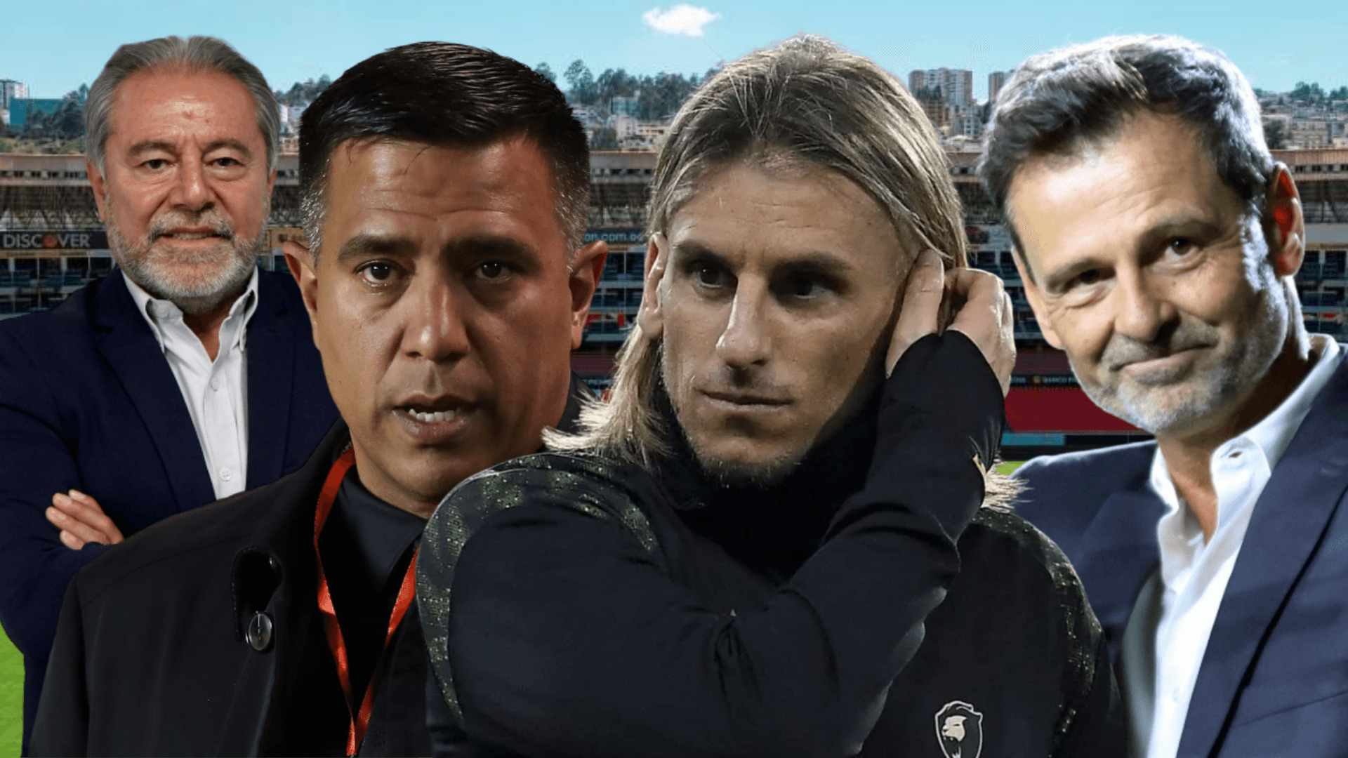 Isaac Álvarez, César Farías, Sebastián Beccacece y Diego Cocca (Foto tomada de: Liga de Quito/Primicias/Vives/EFE/TYC)