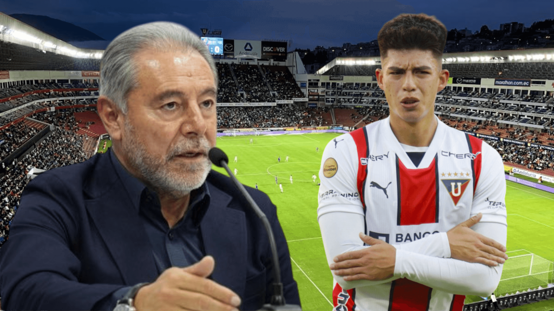 Isaac Álvarez y Gabriel Villamíl (Foto tomada de: Primicias/Transfermarkt/Liga de Quito)