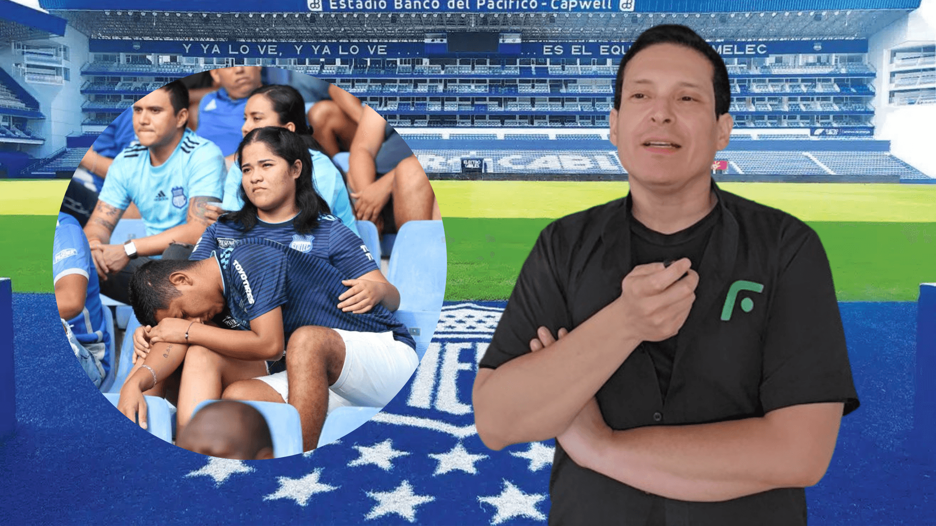 Iván Triviño y los hinchas de Emelec (Foto tomada de: Emelec)