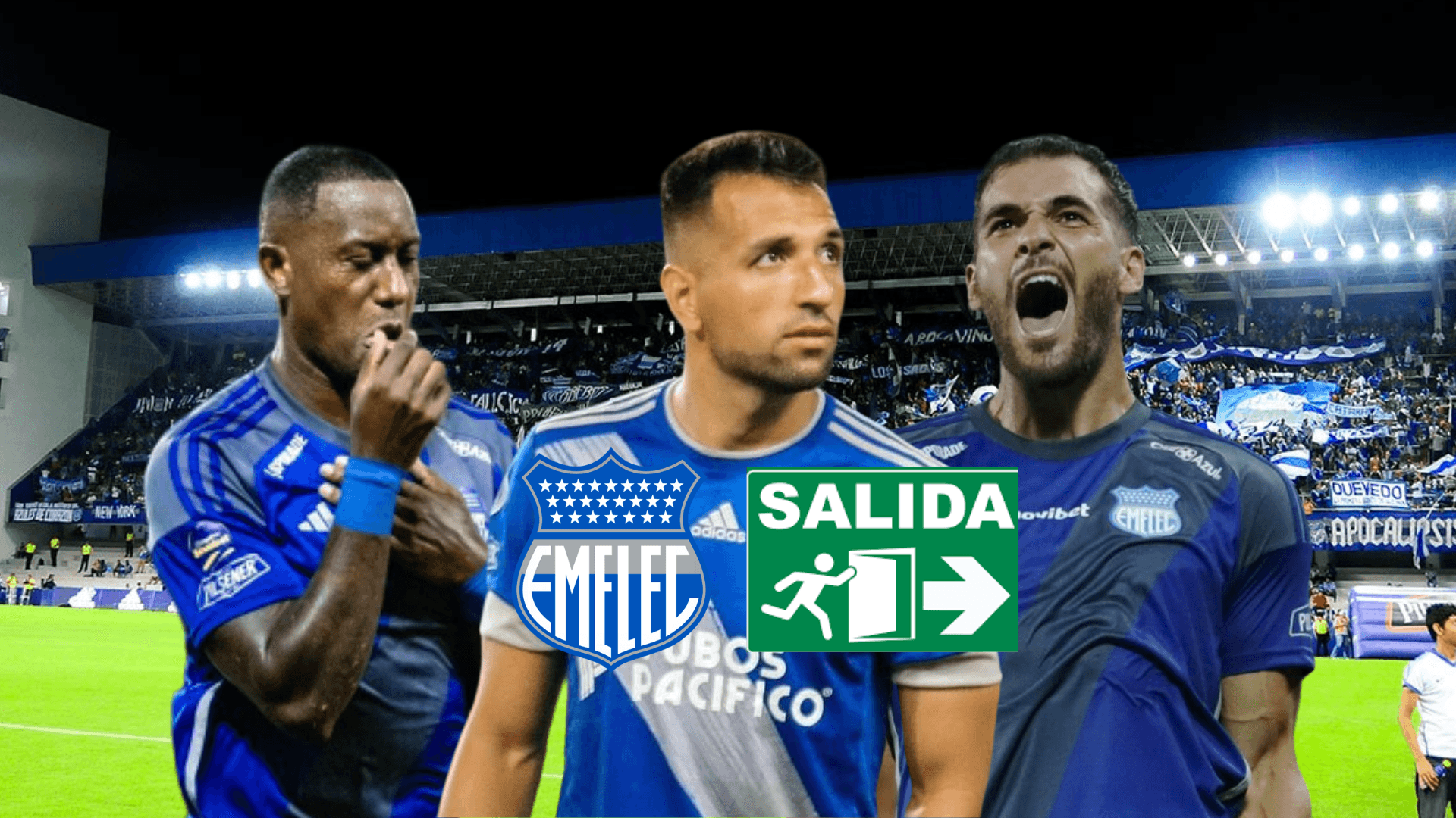 Jaime Ayoví festejo, Aníbal Leguizamón preocupado, Castelli gritando. Foto tomada de: Emelec/API