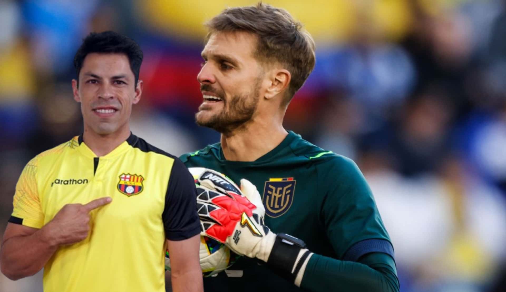 Javier Burrai con el buzo de la Selección Ecuatoriana, al lado Matías Oyola. FOTO: ESPN