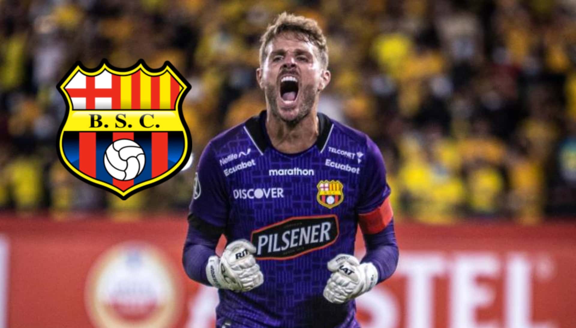Javier Burrai con la camiseta del Barcelona SC. FOTO: Ecuavisa