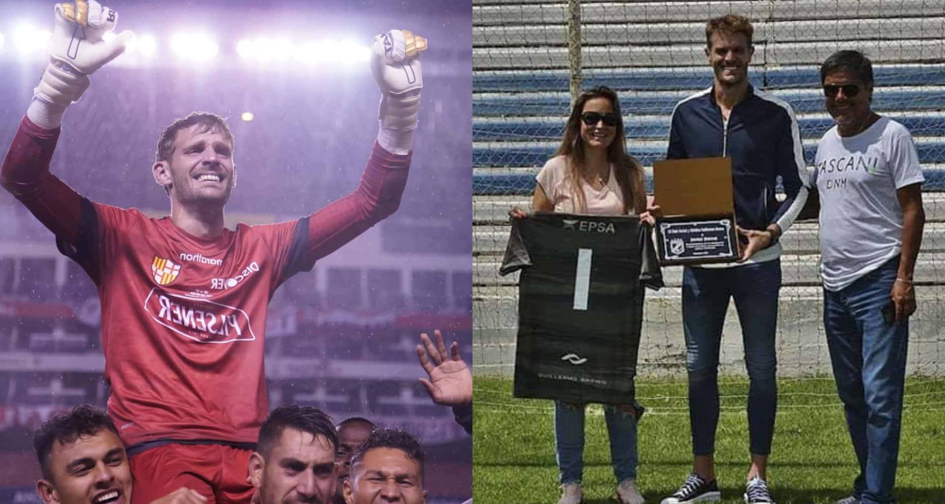 Javier Burrai recibió un reconocimiento del equipo Guillermo Brown por su destacada actuación