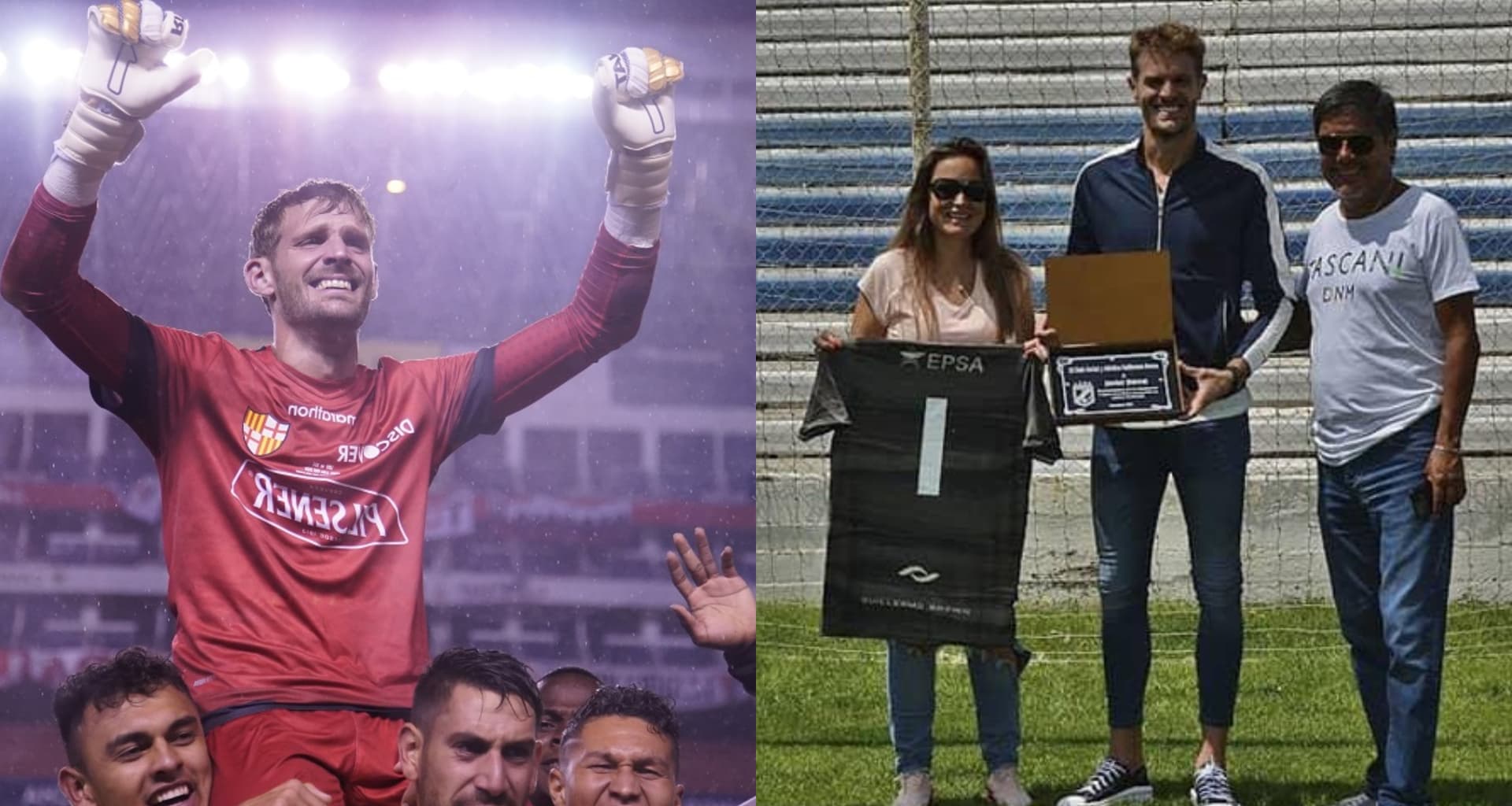 Javier Burrai recibió un reconocimiento del equipo Guillermo Brown por su destacada actuación
