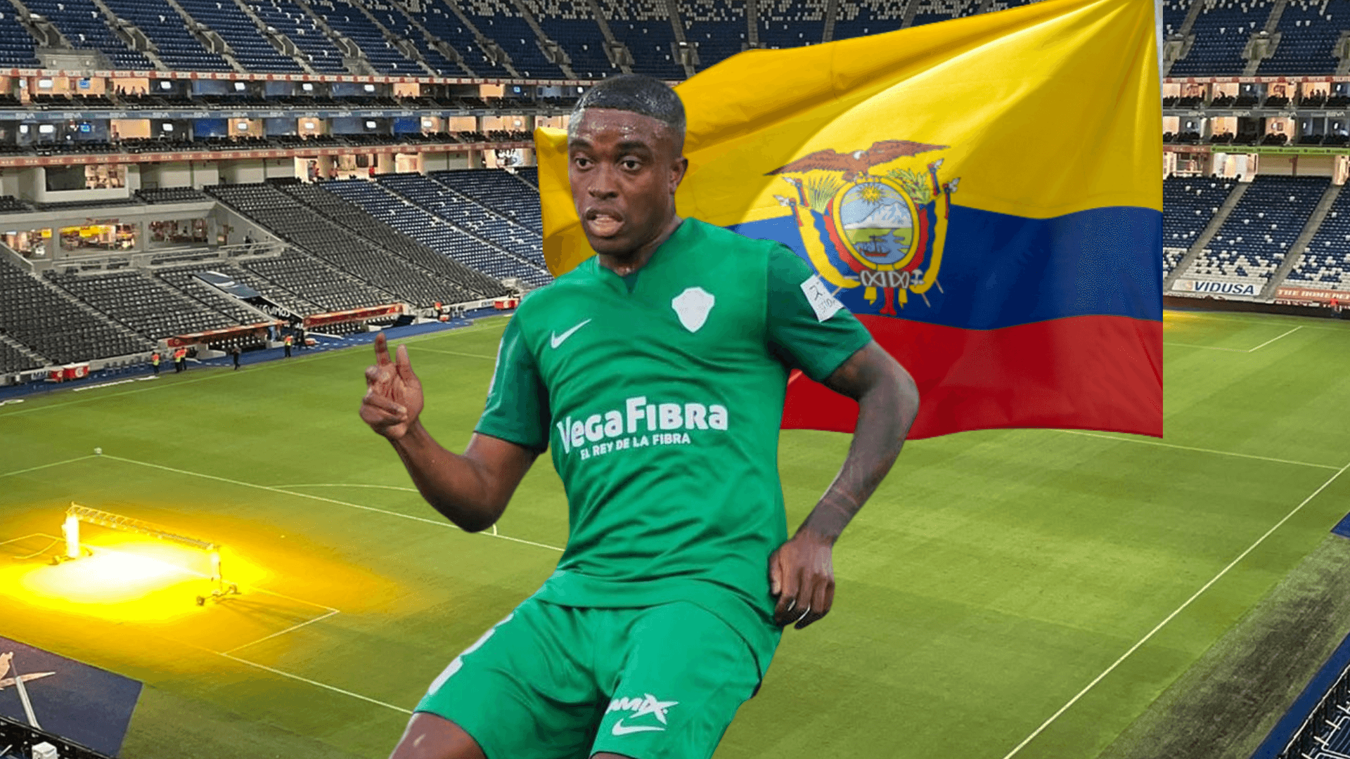 Jhegson Méndez jugando, bandera Ecuador. Foto tomada de: IG Jhegson Méndez
