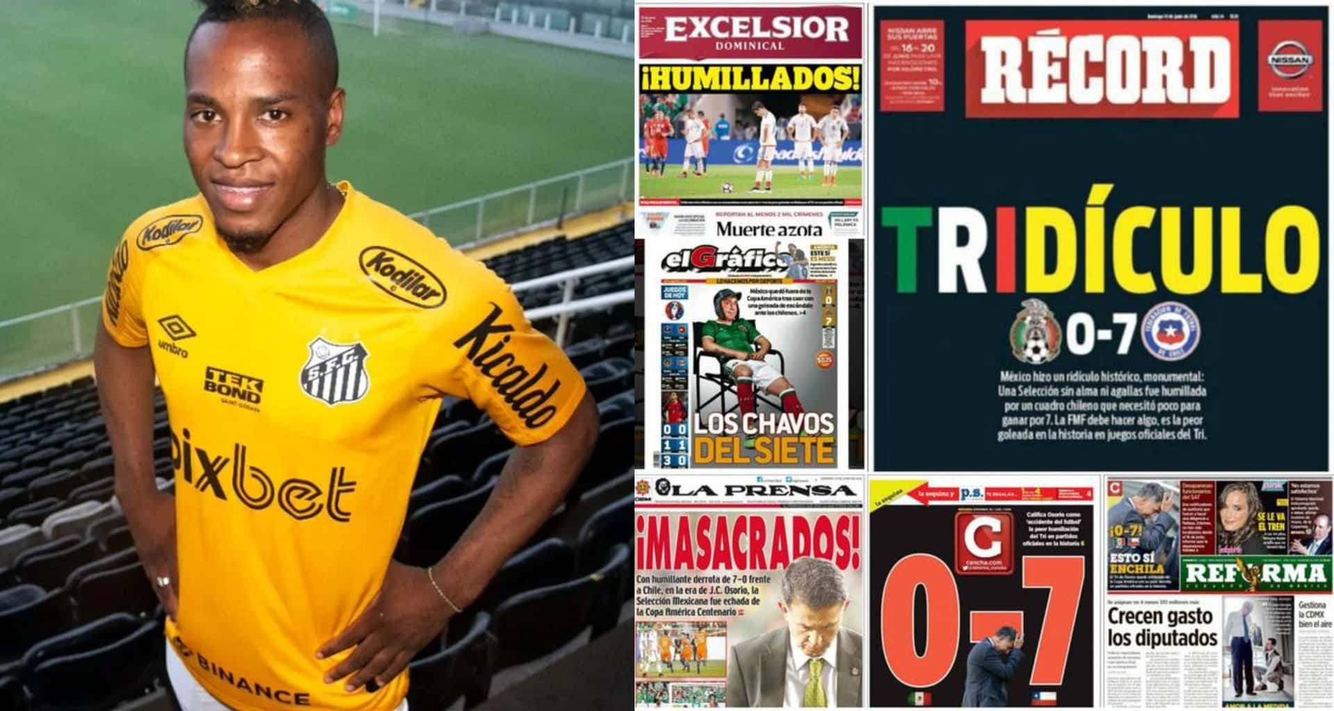 Jhojan Julio tuvo bloopers en Santos de Brasil que hasta se reproducen en cuentas de México, mientras no se define el futuro del ecuatoriano