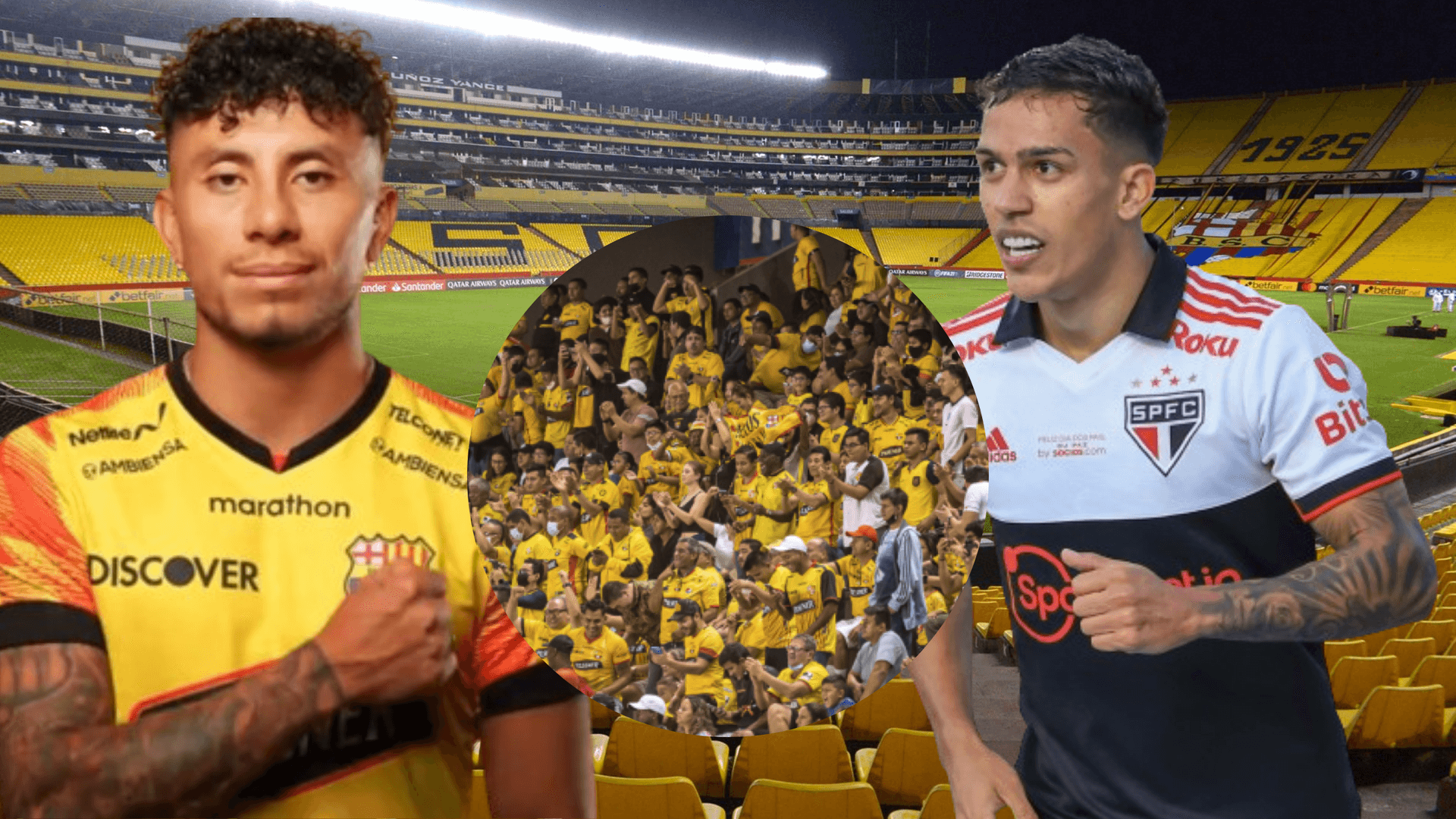 Joao Rojas e Igor Vinícius en el Estadio Monumental (Foto tomada de: La Hora/Barcelona SC/AGIF)