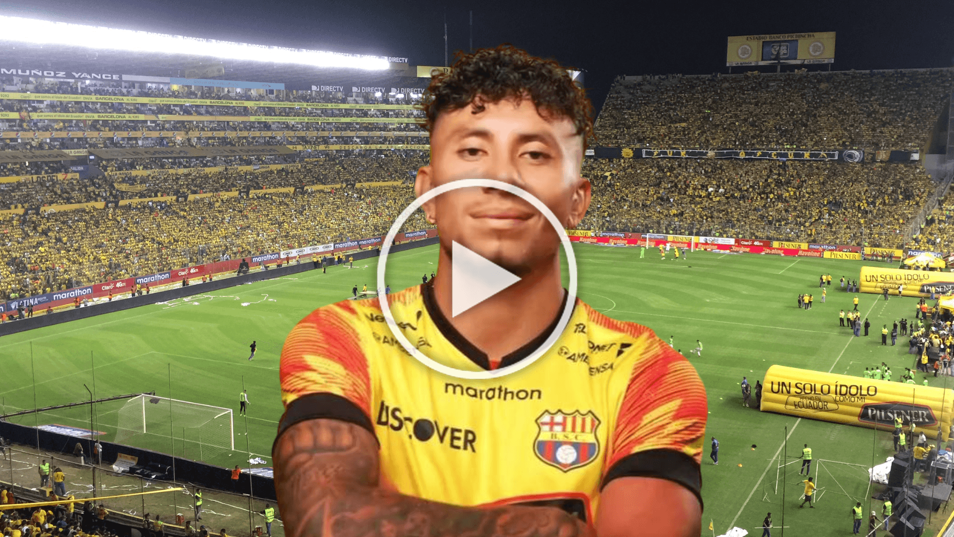 Joao Rojas posando, estadio Monumental. Foto tomada de: Barcelona SC