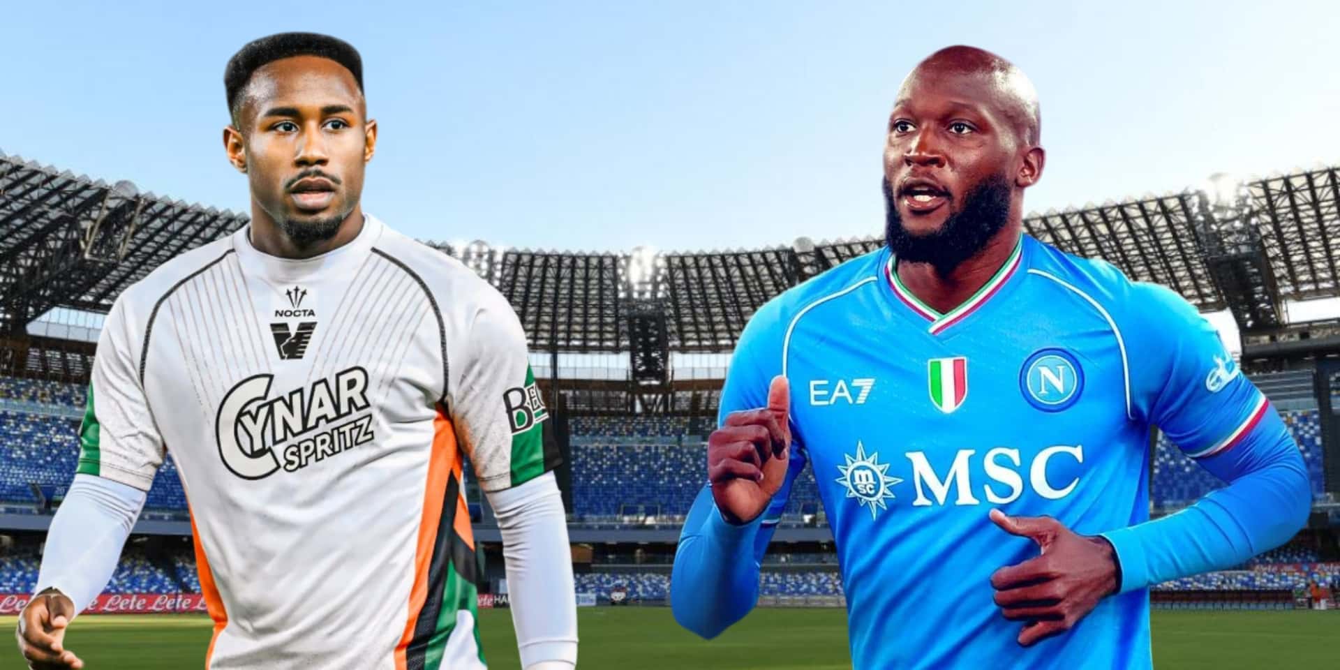 John Yeboah y Romelu Lukaku (Foto tomada de: Inmobiliare/Venezia/Napoli)