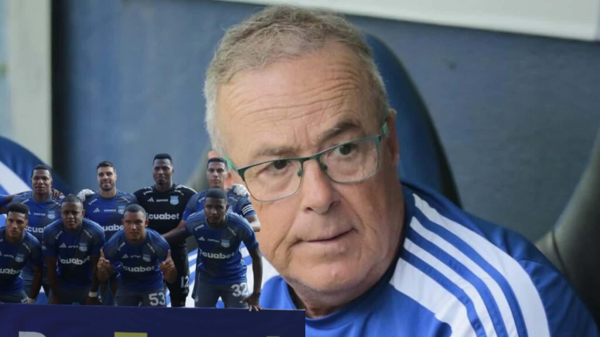 Jorge Célico y el equipo de Emelec