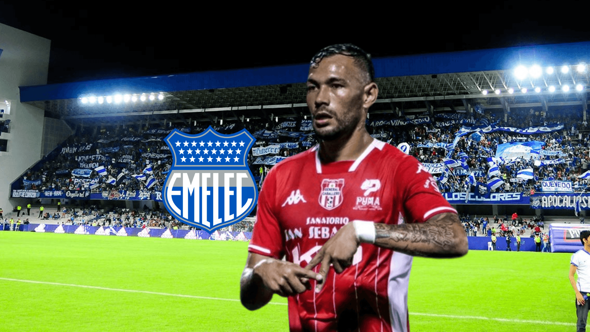 Jorge Sanguina, escudo Emelec. Foto tomada de: Emelec/Olé