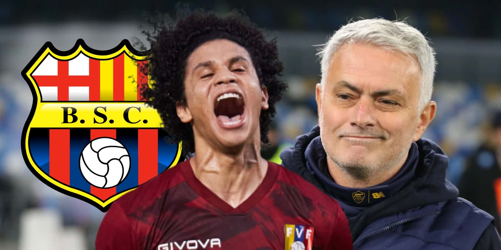 Jose Mourinho dirigiendo en Europa y Eduard Bello festejando gol (Fuente: Fichajes.net y Transfermarkt)