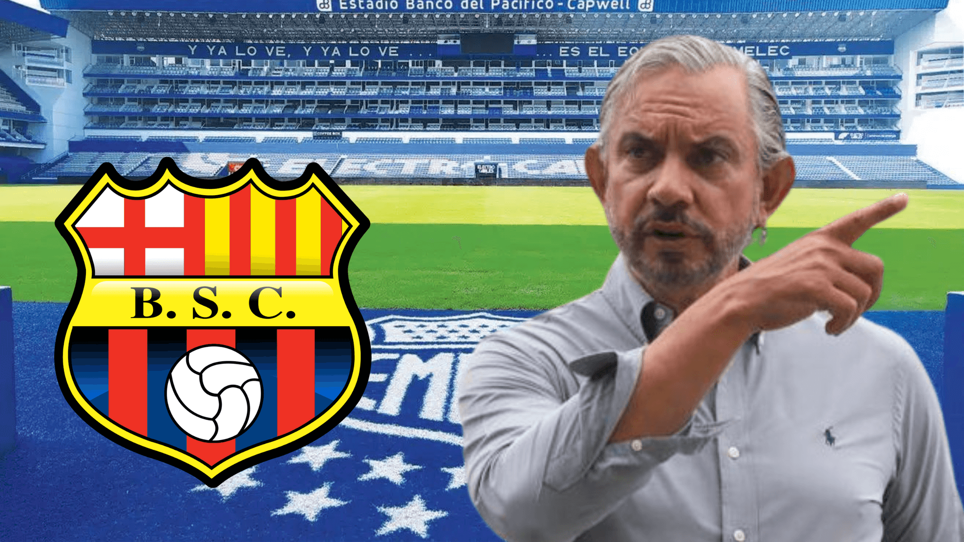 José Pileggi en el Estadio Capwell (Foto tomada de: Emelec/Ecuavisa/Wikipedia)