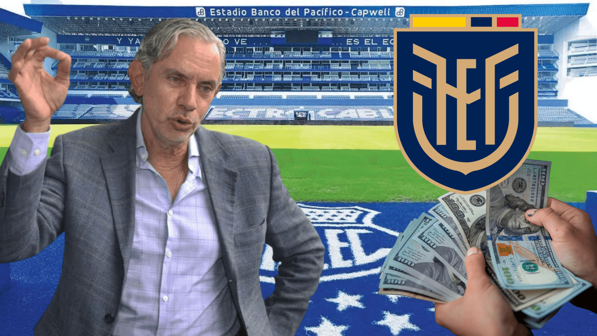 José Pileggi en el Estadio Capwell (Foto tomada de: Emelec/El Universo/La Razón/Wikipedia)