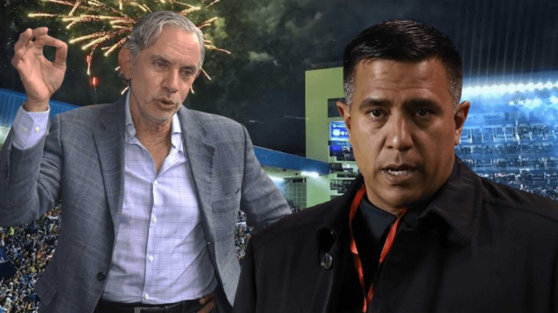José Pileggi y César Farías en el Estadio George Capwell (Foto tomada de: Emelec/EFE/El Universo)