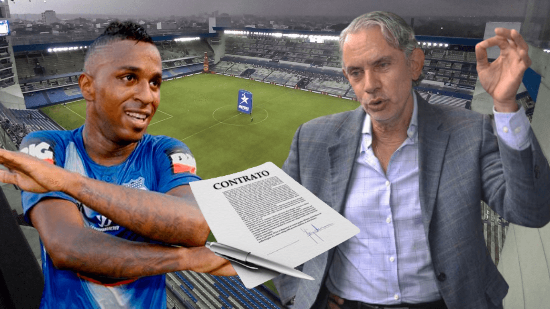 José Pileggi y Miller Bolaños en el Estadio Capwell (Foto tomada de: API/El Universo/T4 Franquicias)