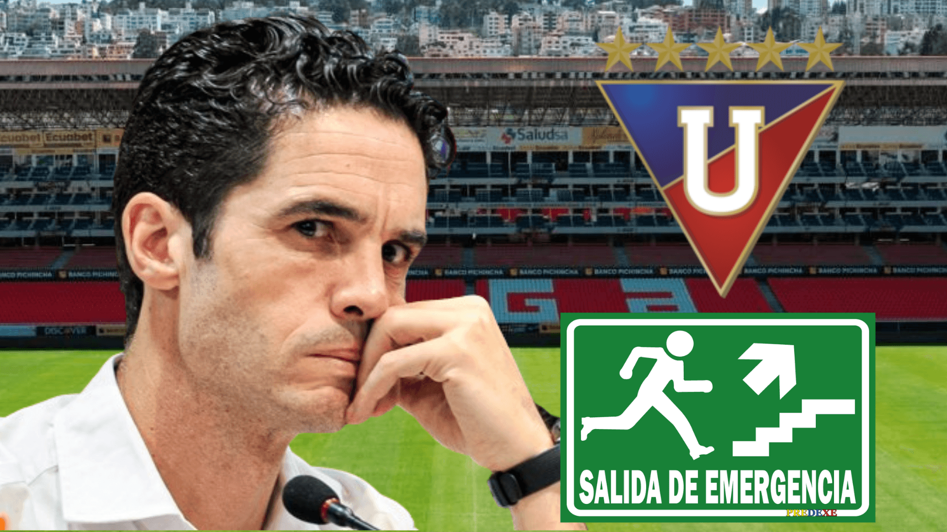 Josep Alcácer en el Estadio Rodrigo Paz Delgado (Foto tomada de: Liga de Quito/Extintor/Wikipedia)
