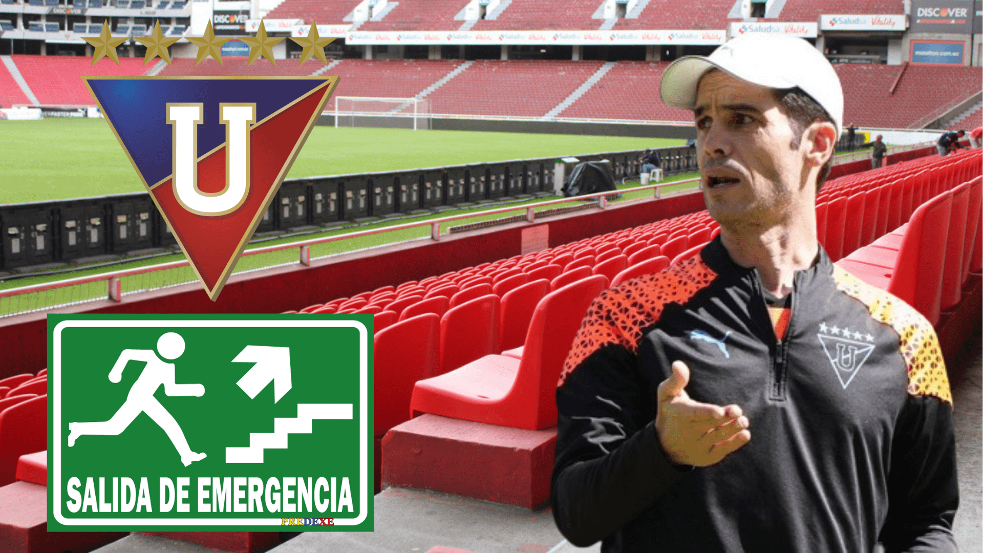Josep Alcácer en el Estadio Rodrigo Paz (Foto tomada de: Primicias/Liga de Quito/Wikipedia/Extintor)