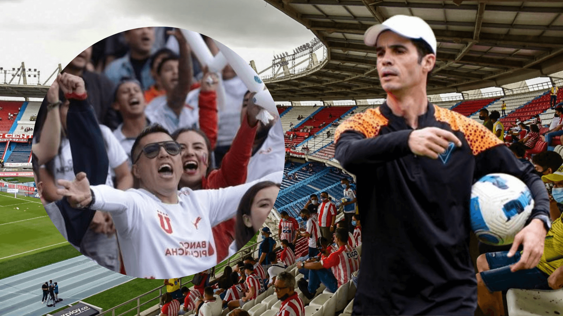 Josep Alcácer y los hinchas de Liga de Quito en Estadio Metropolitano Roberto Meléndez (Foto tomada de: El Heraldo/Liga de Quito)