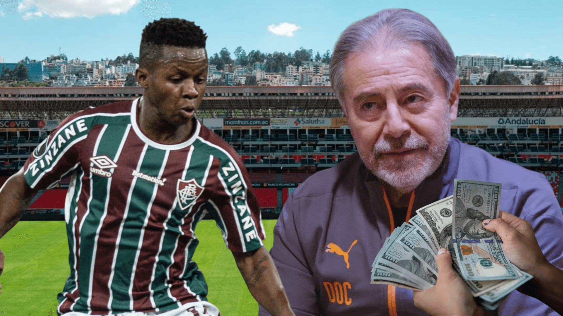 Juan Cazares e Isaac Álvarez (Foto tomada de: Liga de Quito/Transfermarkt/El Universo)