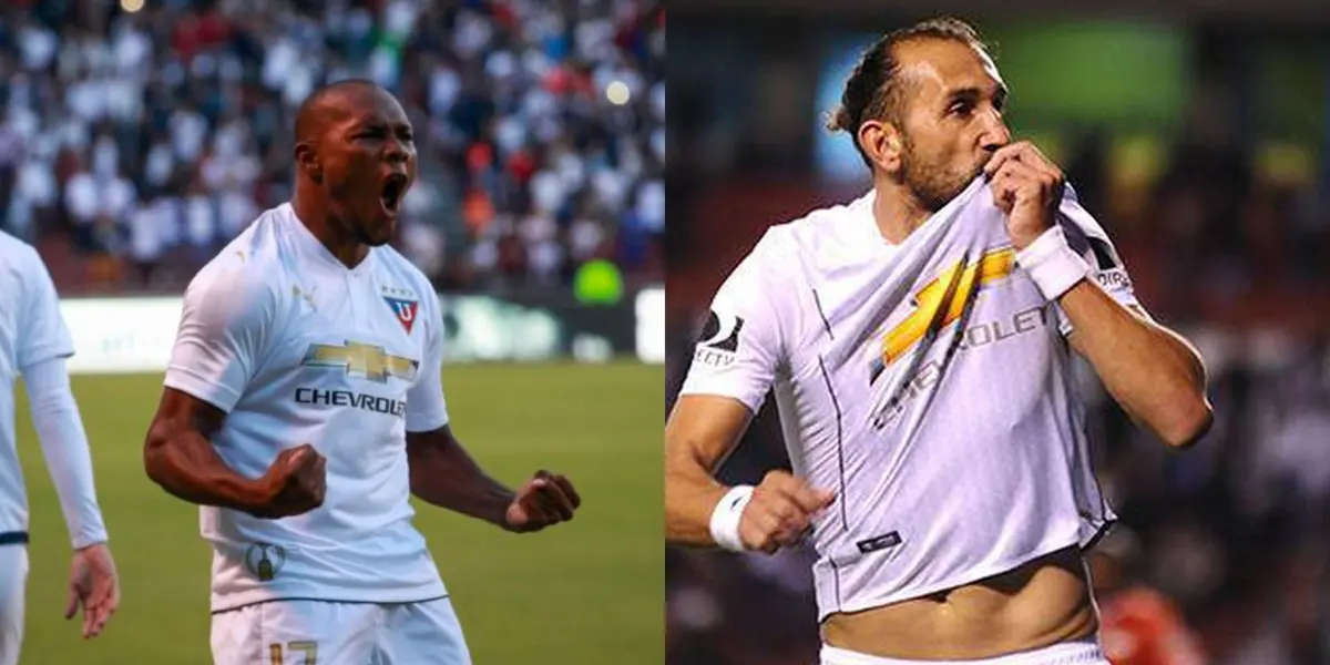 Juan Luis Anangonó y Hernán Barcos compartieron delantera en Liga de Quito, uno volvió y el otro está en Perú