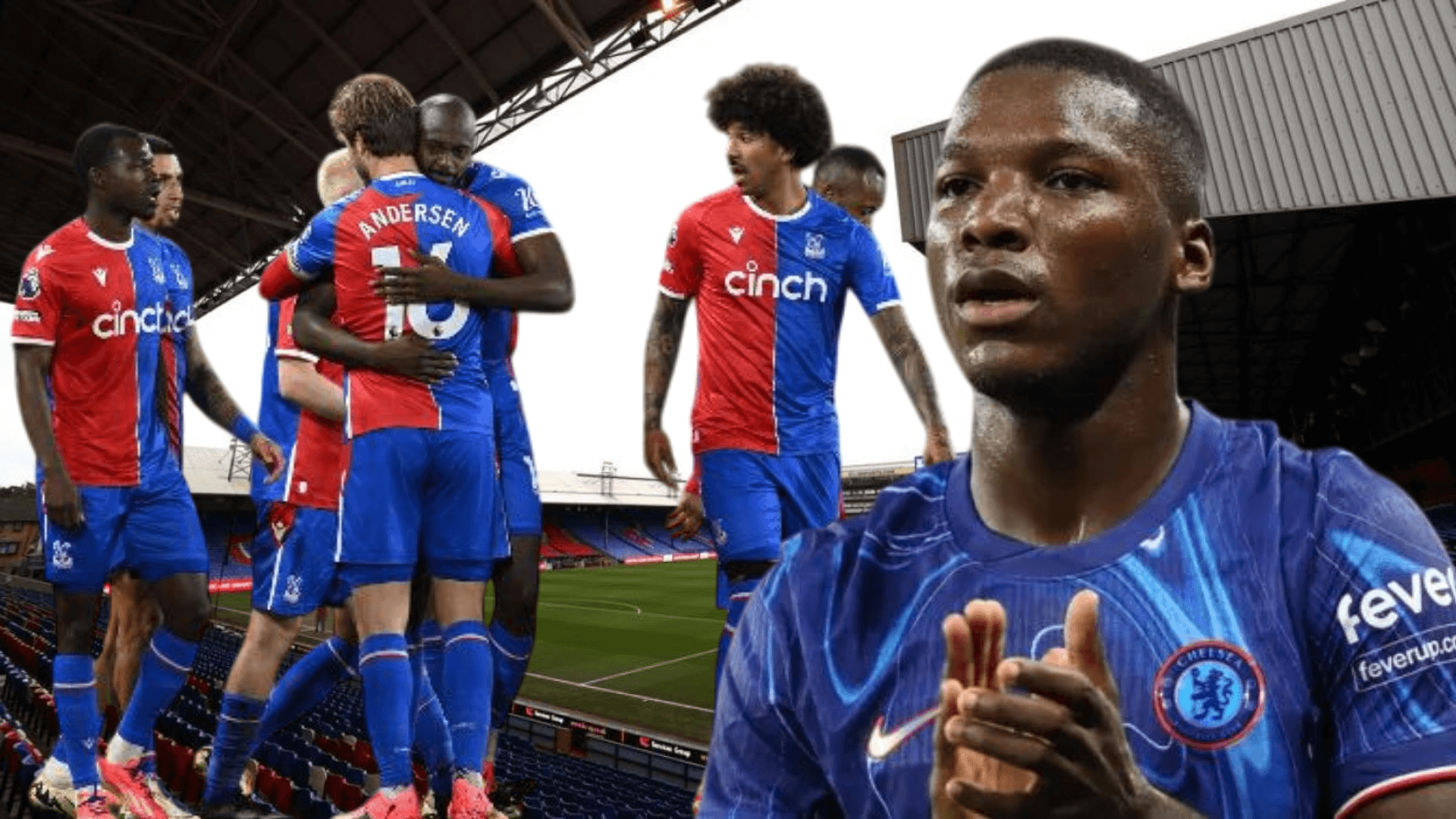Jugadores Crustal Palace y Moisés Caicedo (Foto tomada de: Vanguardia/Chelsea/Crystal Palace)