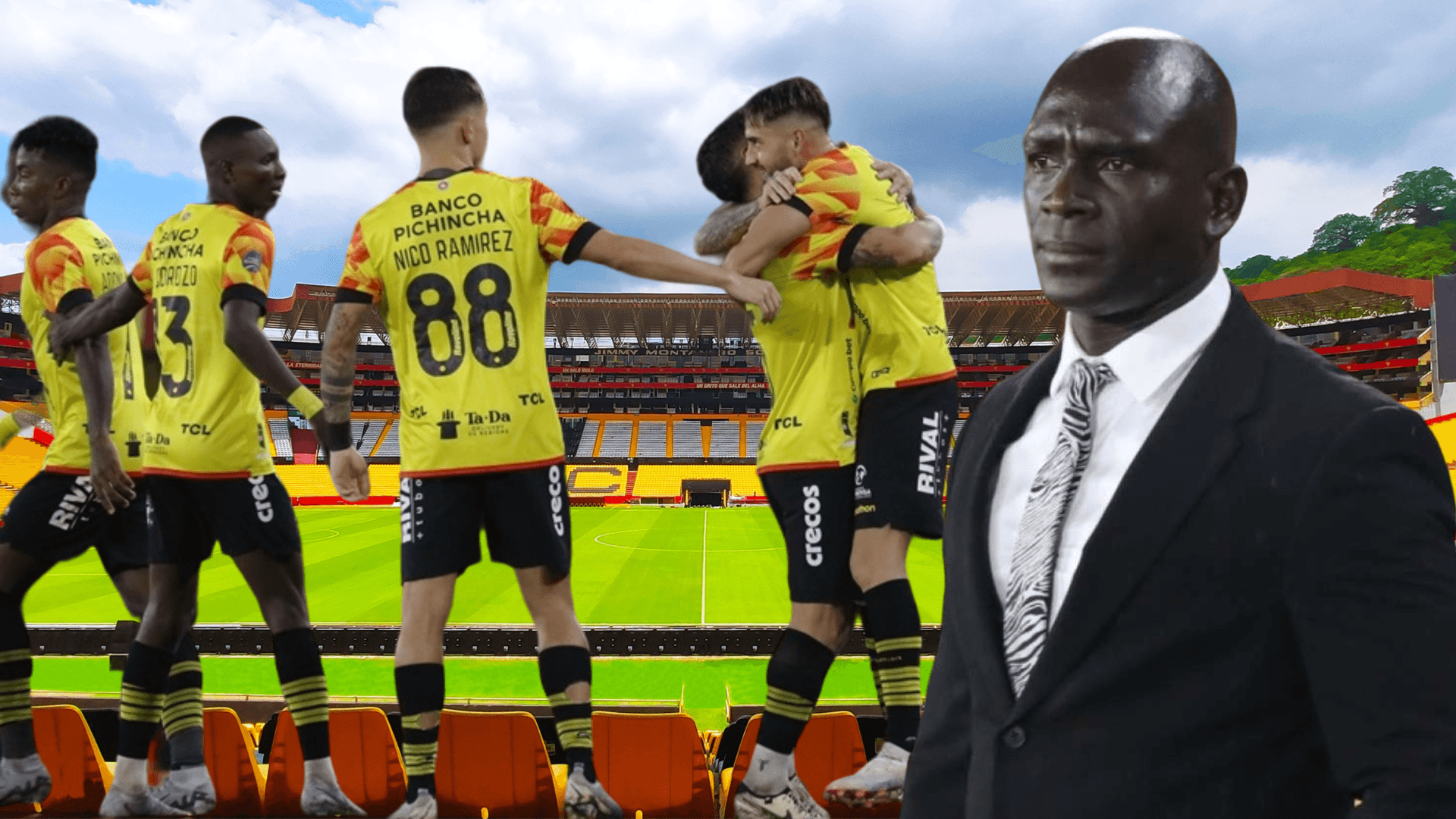 Jugadores de Barcelona SC y Segundo Alejandro Castillo (Foto tomada de: Barcelona SC/API)