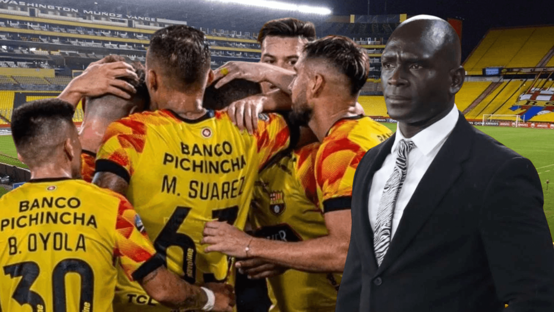 Jugadores de Barcelona SC y Segundo Alejandro Castillo (Foto tomada de: Barcelona SC/API)