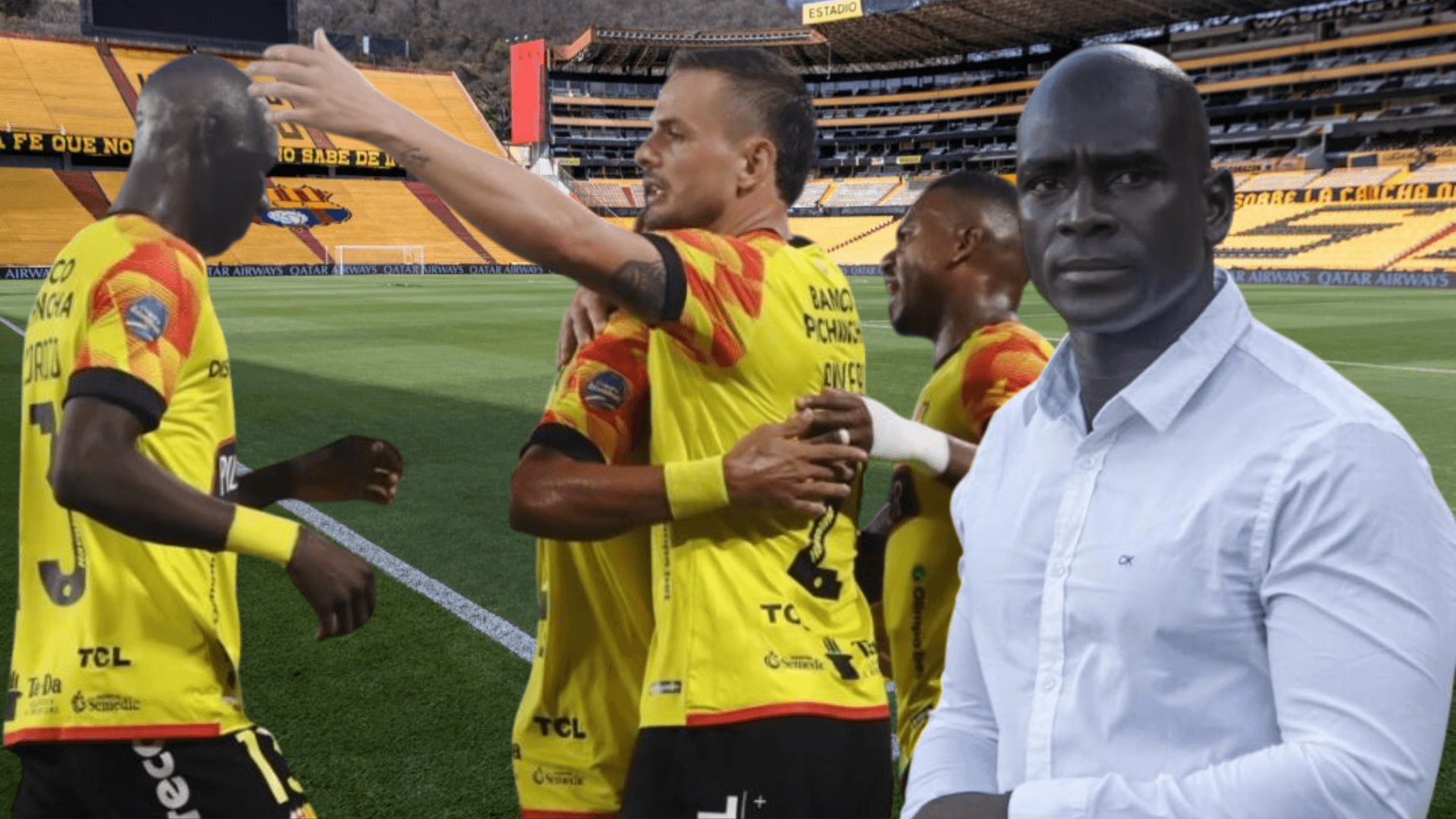 Jugadores de Barcelona SC y Segundo Alejandro Castillo (Foto tomada de: Barcelona SC/API)