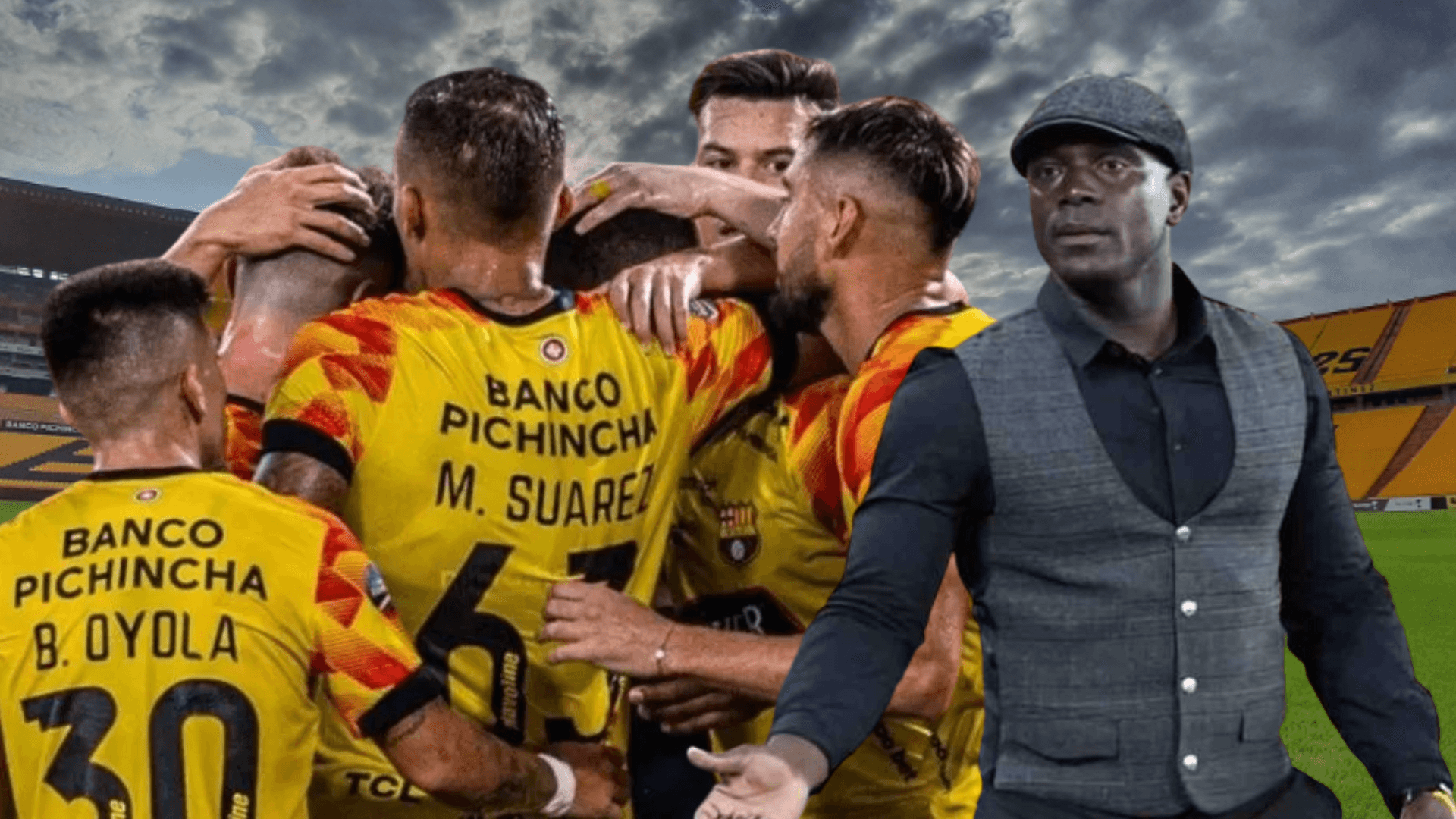 Jugadores de Barcelona SC y Segundo Alejandro Castillo (Foto tomada de: Extra/API)