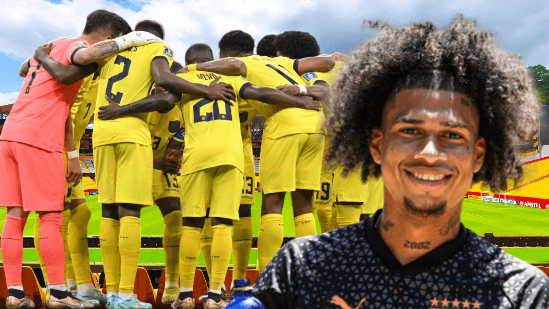 Jugadores de La Tri y Marco Angulo (Foto tomada de: Barcelona SC/La Tri/Liga de Quito)