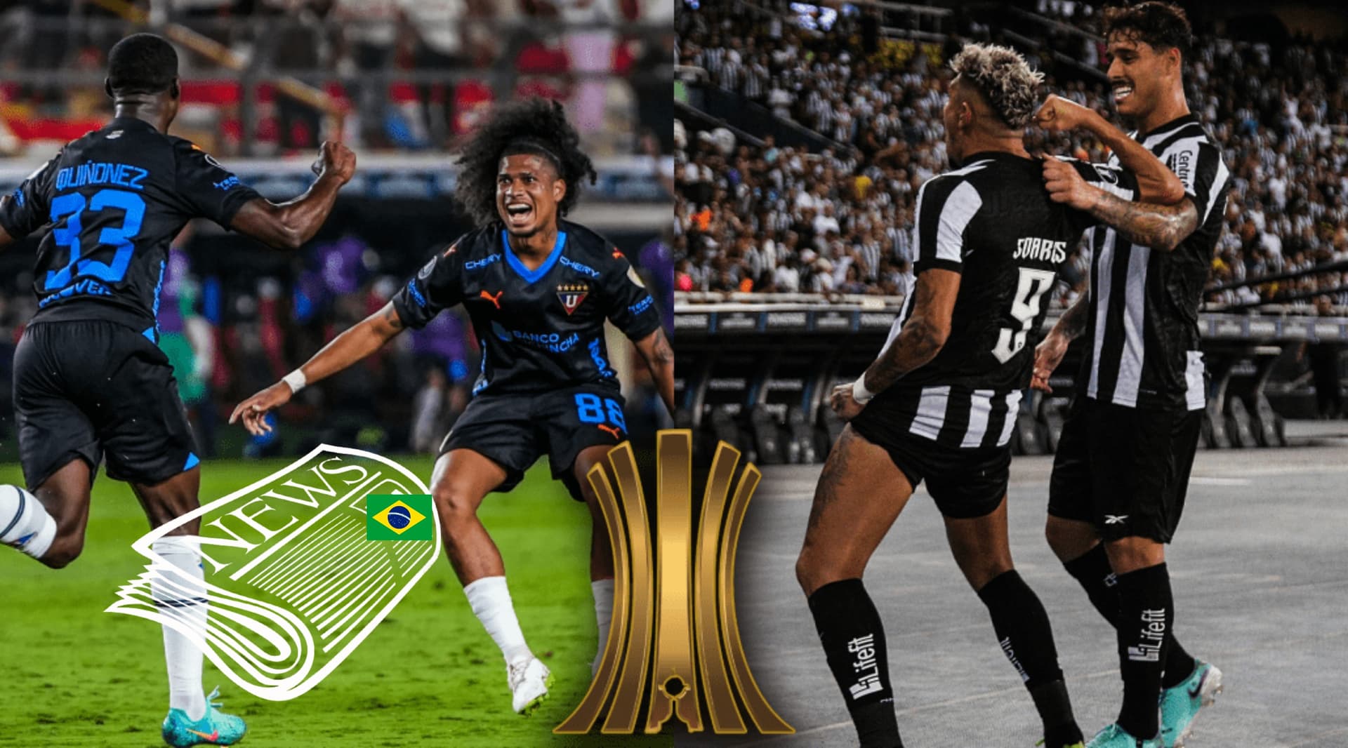 Jugadores de Liga de Quito y Botafogo, a vísperas del duelo por Copa Libertadores. FOTO: Gol Perú