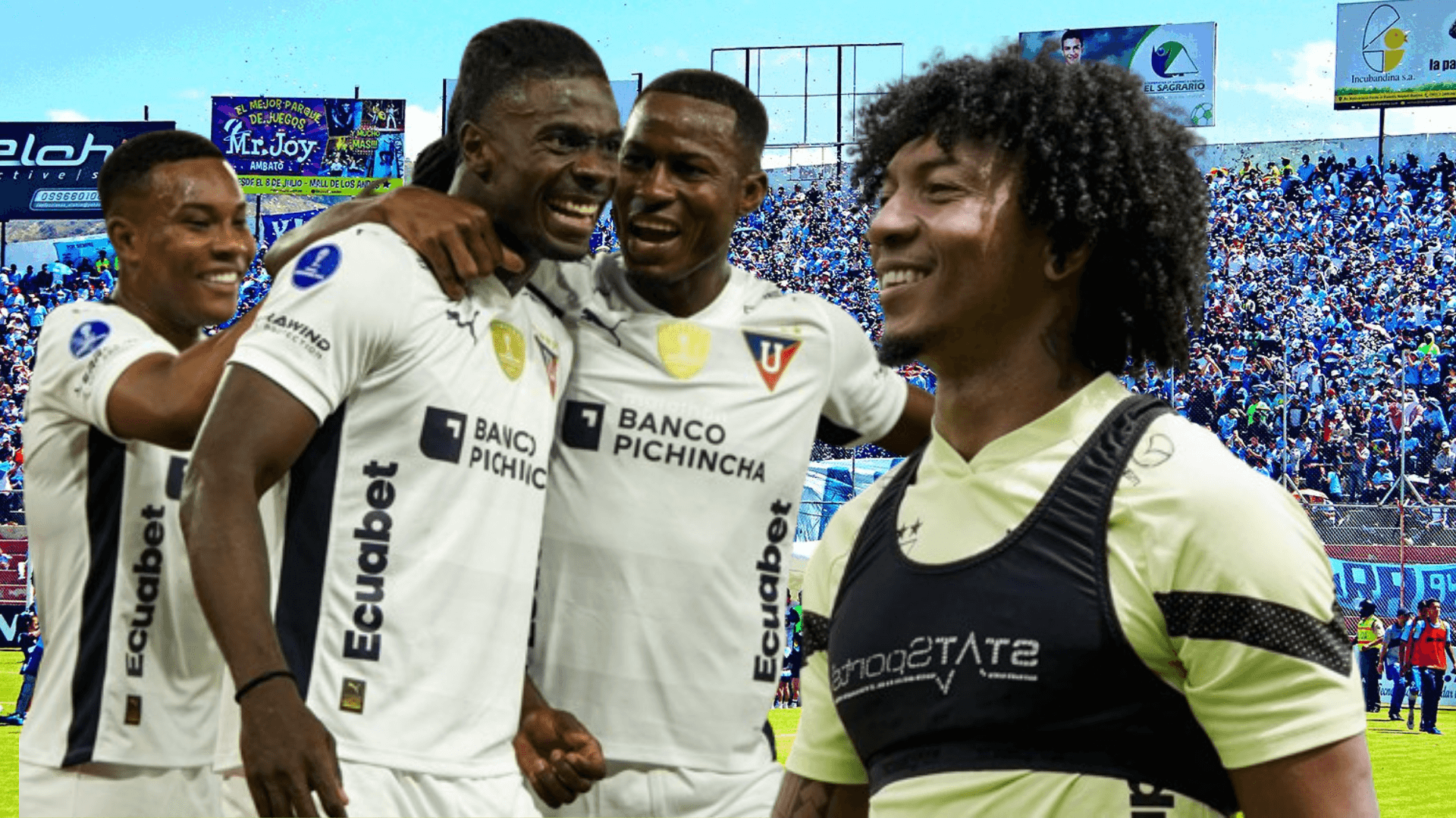 Jugadores de Liga de Quito y José Quintero (Foto tomada de: La Hora/Liga de Quito/API)