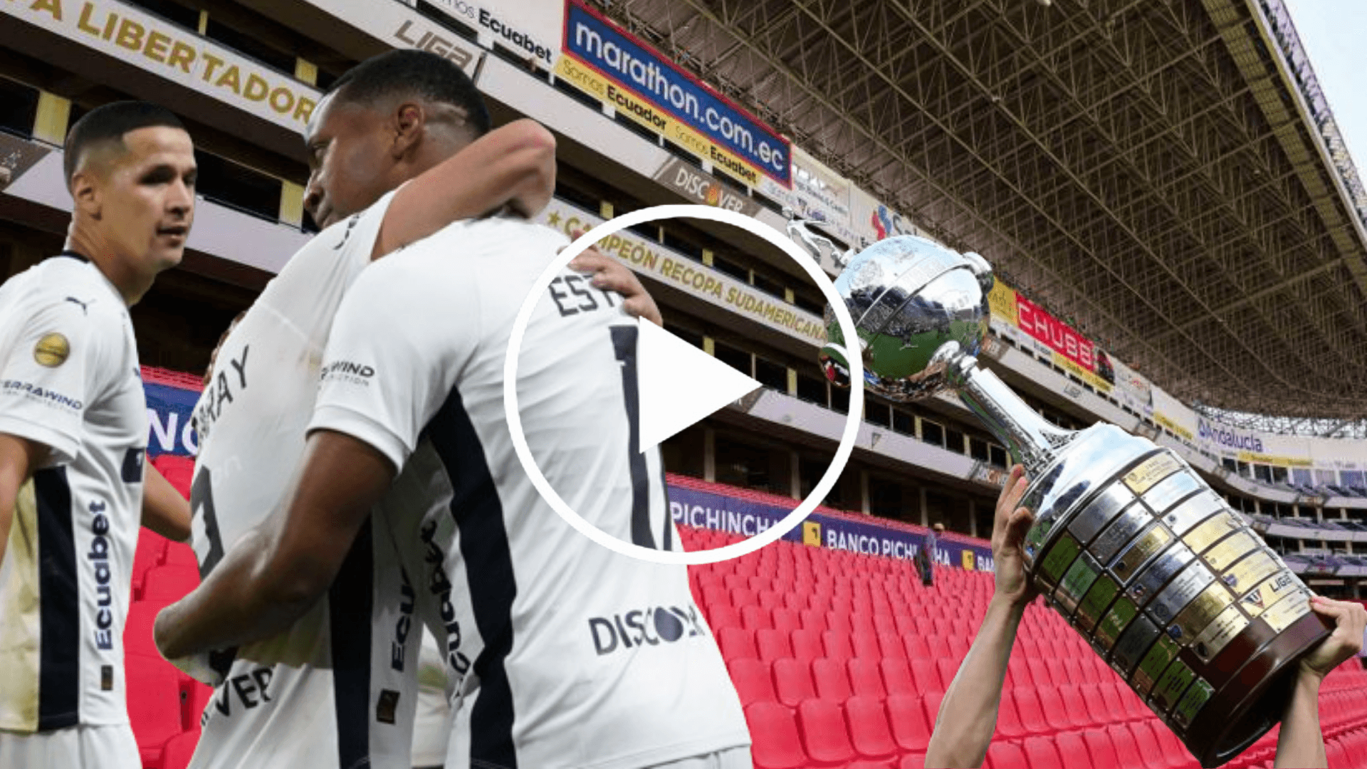 Jugadores de Liga de Quito y la Copa Libertadores en el Estadio Rodrigo Paz (Foto tomada de: Liga de Quito/API)