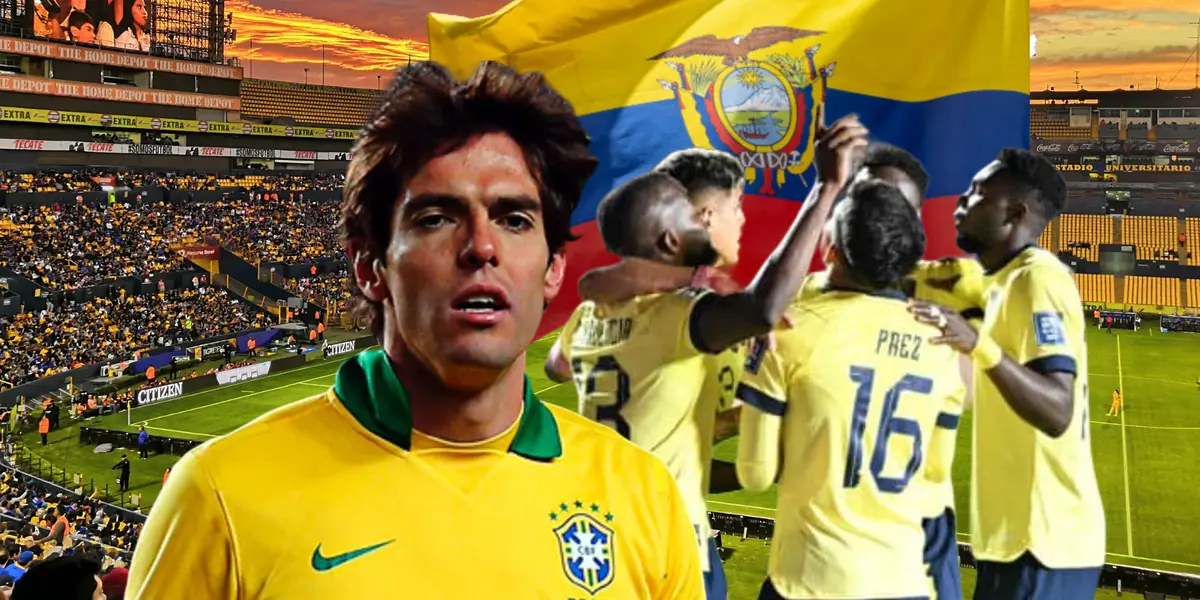 Kaká viendo a jugadores de la Ecuador celebrar. Foto tomada de: El Partidazo/La Tri