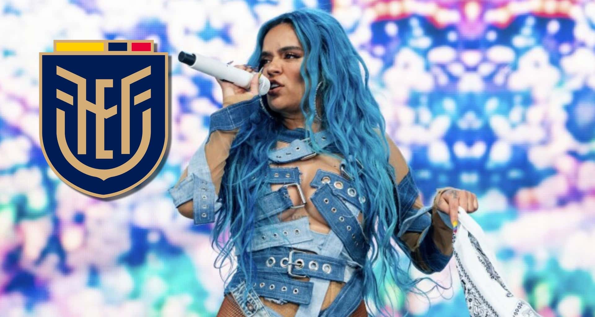 Karol G, en su concierto dado en Ecuador, tuvo la camiseta de la Tri y esto hizo con ella