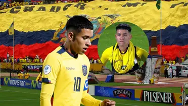 Kendry Páez triste con la camiseta de Ecuador en el estadio Olímpico Atahualpa