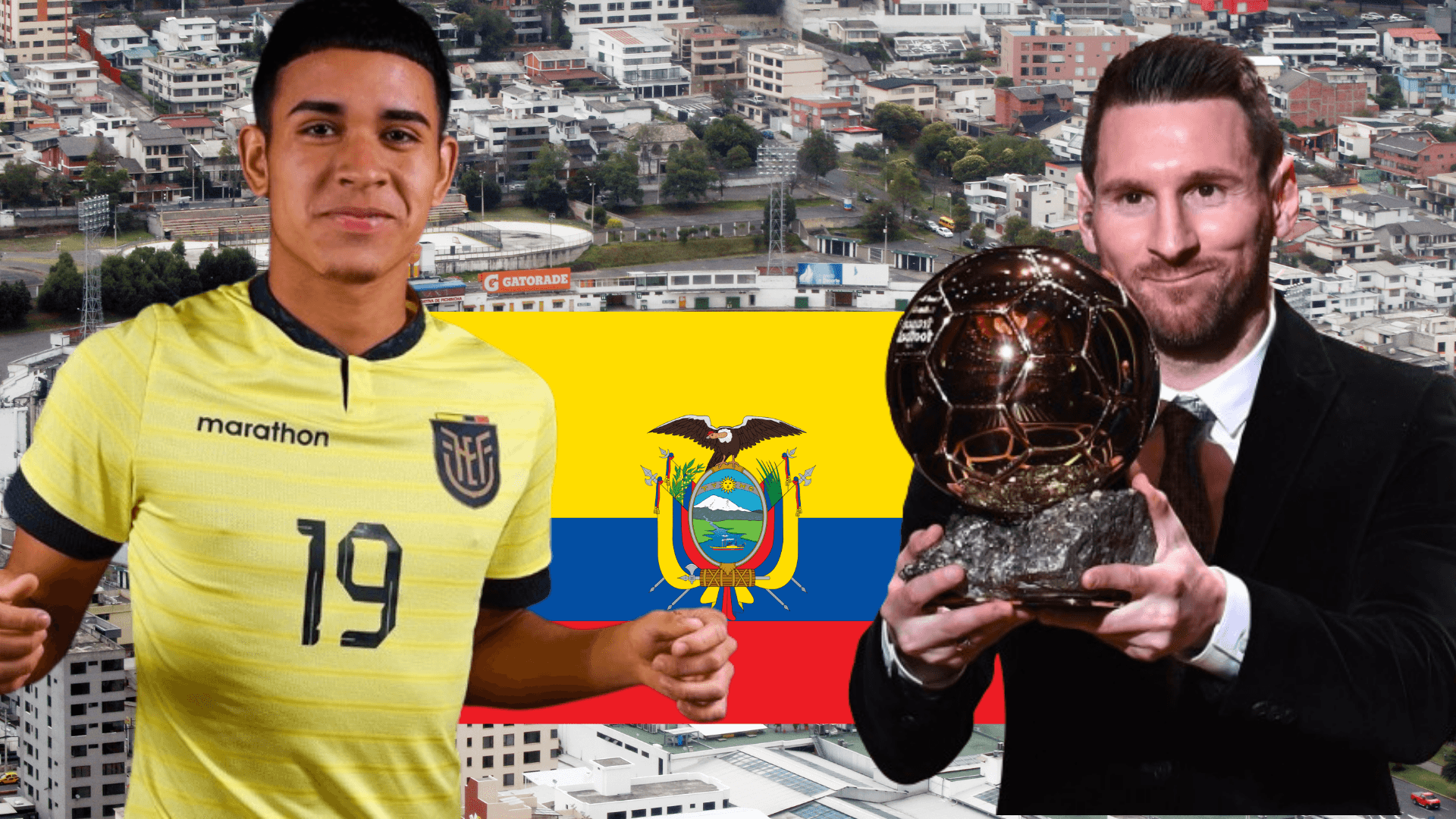 Kendry Páez y Lionel Messi en el Estadio Olímpico Atahualpa (Foto tomada de: Wikipedia/FEF/CNN)