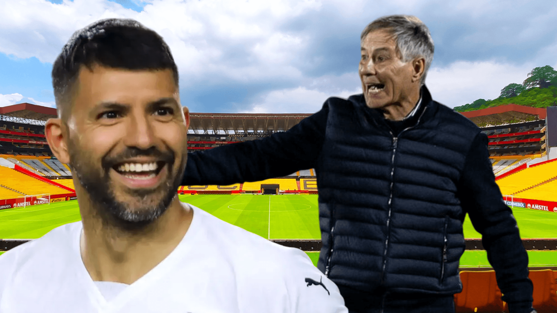 Kun Agüero y Ariel Holan (Foto tomada de: Barcelona SC/A24/API)