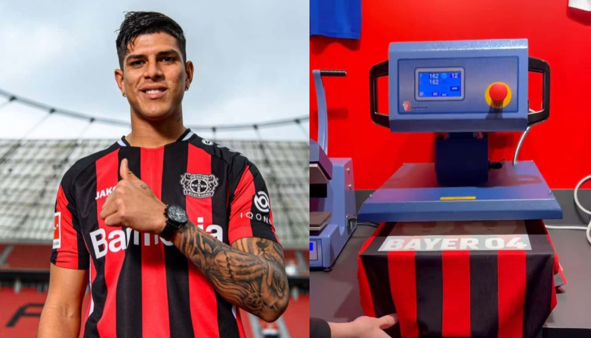 La cuenta oficial del Bayer Leverkusen reveló como se hace la camiseta de Piero Hincapié
