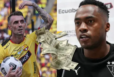 La diferencia de salarios entre Damián Díaz y Renato Ibarra, jugadores figuras en Barcelona SC y Liga de Quito
